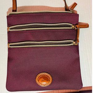 Dooney & Bourke Double pockets-- Nylon Shoulder/Crossbody Bag Maroon